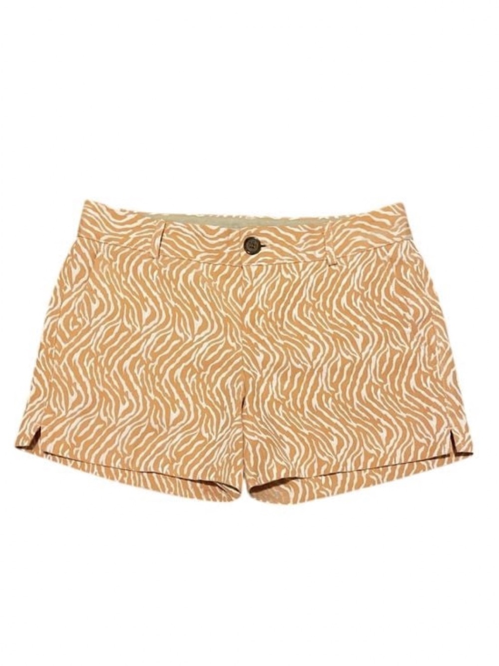 Banana Republic Heritage Animal Print Zebra Chino Shorts Orange White (Size 0)
